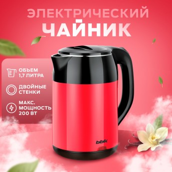 Чайник электрический BBK EK1709P(B/R) 1.7 л красный, черный