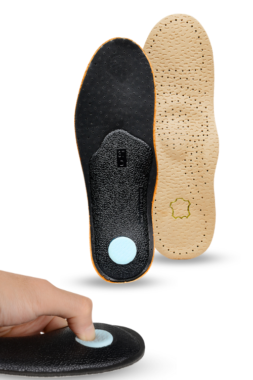 Ортопедические стельки INNORTO кожаные при плоскостопии и пяточной шпоре, р 39-40, 1 пара