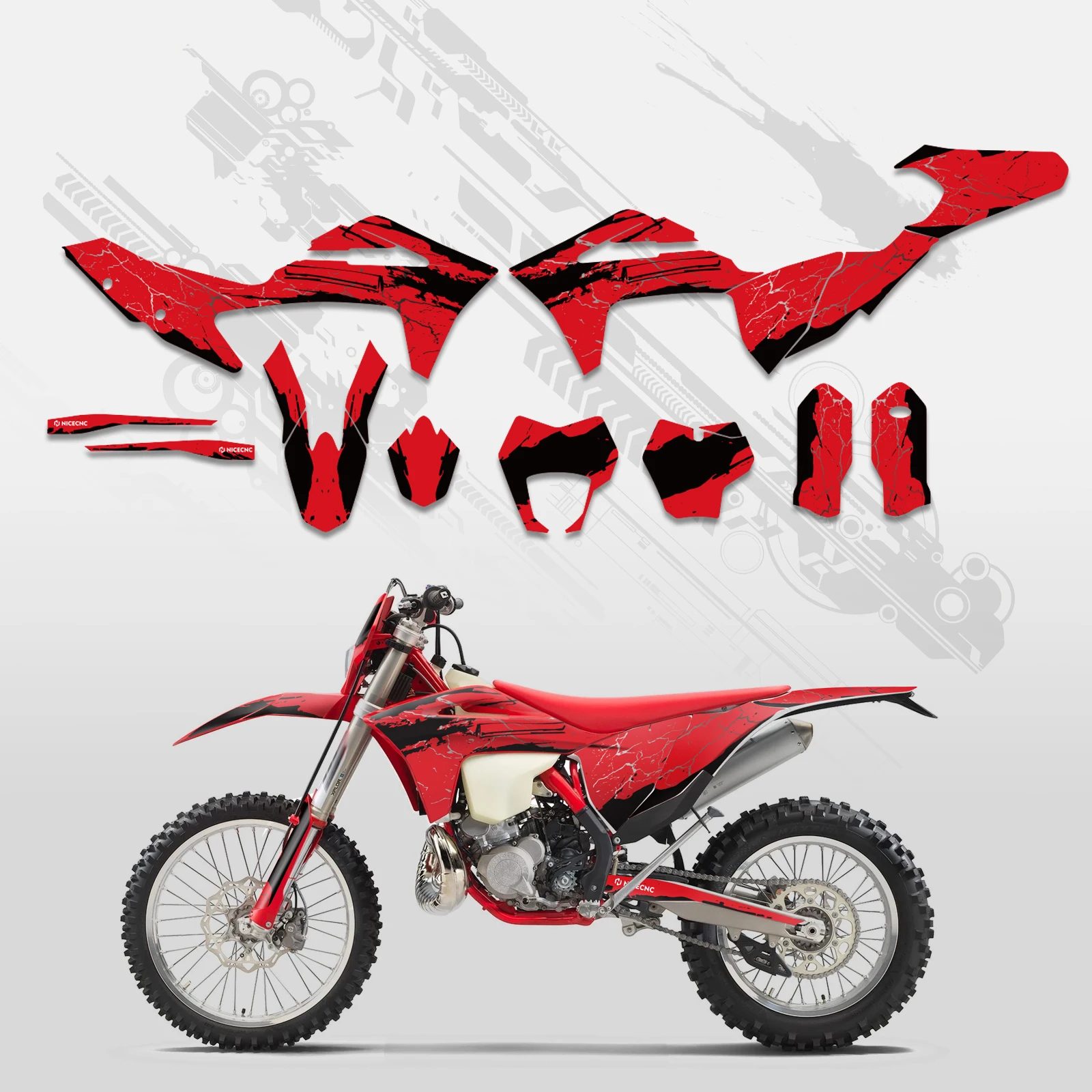 For GasGas EC 300 EC 250 EC 125 EC 250F ECF 350 EC-F 450 2021 2022 2023 Motorcycle Graphics Background Decals Sticker Customize