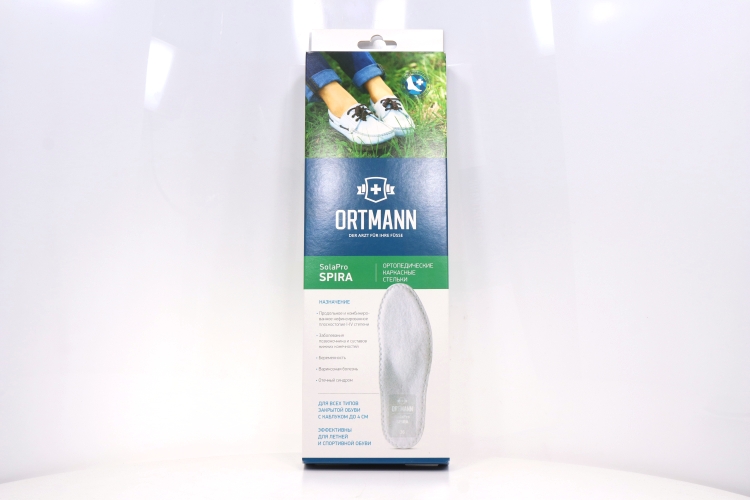 Стельки ORTMANN SolaPro Spira ортопедические каркасные при плоскостопии черный р 39, пара